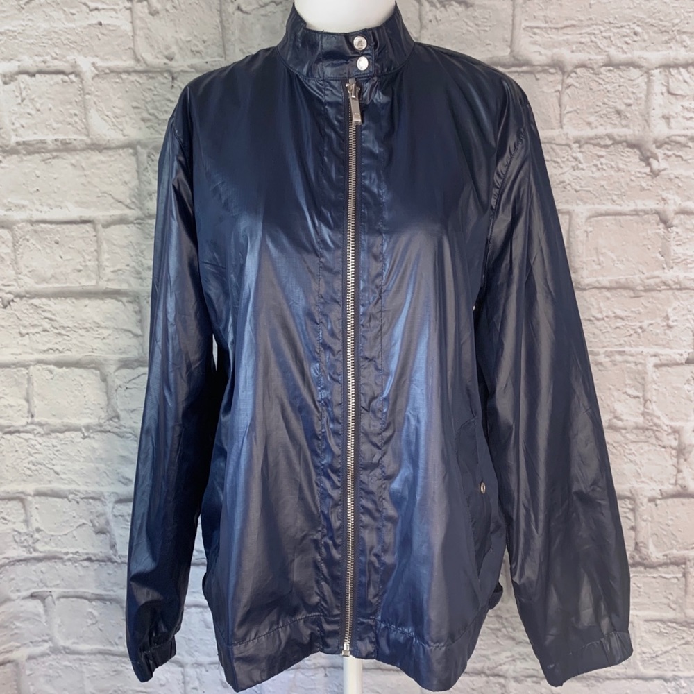 Liz Claiborne Navy Blue Zip Up Windbreaker